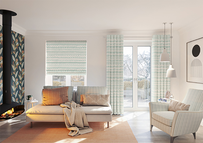 Bohemian, Crystal Blue - Twist&Fit Roman Blind - Image 8
